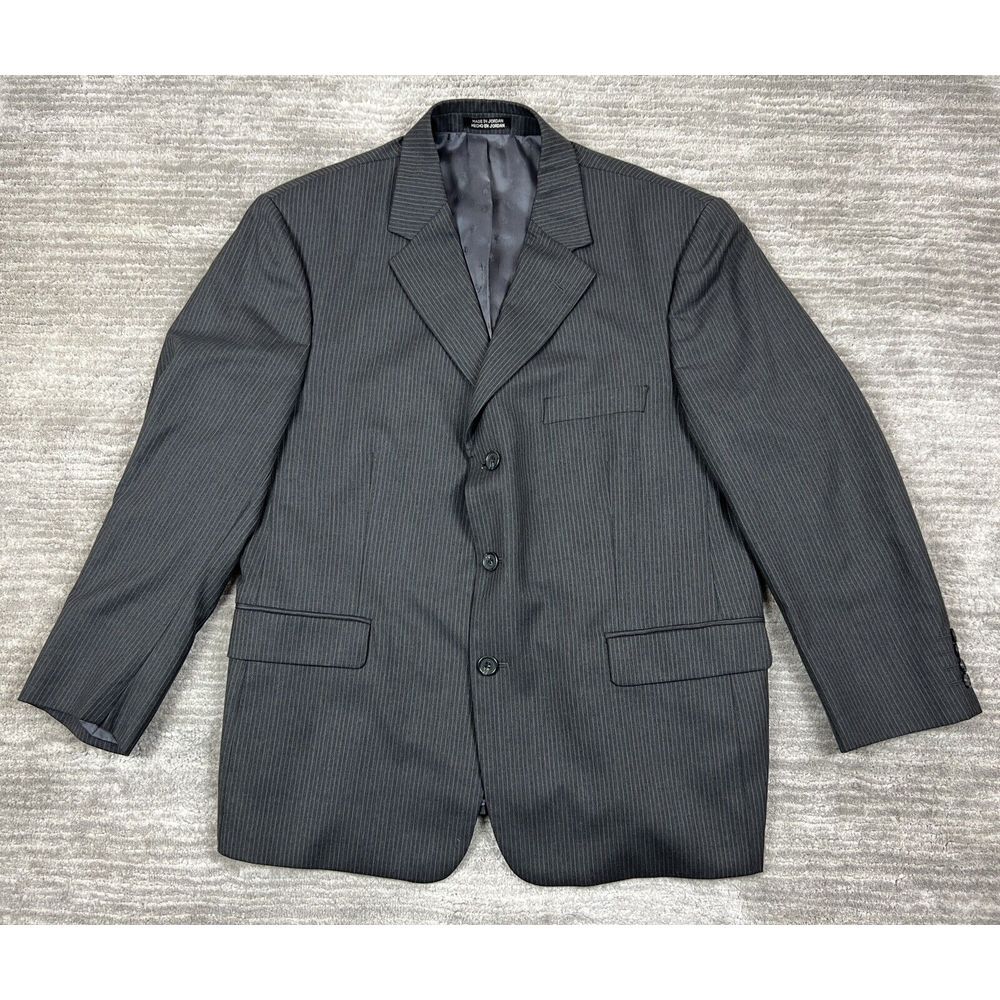 Hunt‎ Club Blazer Mens 44S Gray Pinstripe Wool Cashmere Sportcoat